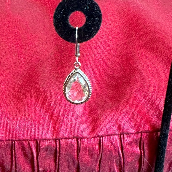 Steel by Design Crystal Leverback Earrings - Picture 3 of 3